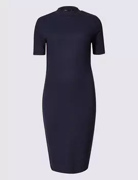 Платье в обтяжку с коротким рукавом и боковой полоской