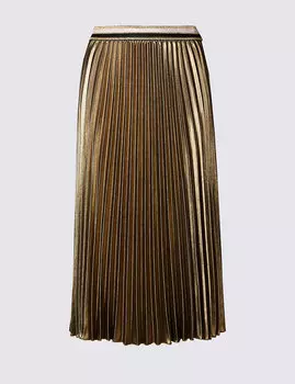 Плиссированная юбка длиной миди