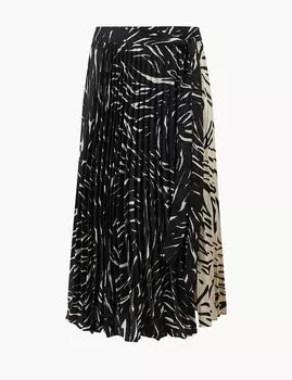 Плиссированная юбка с принтом животных