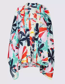 Пляжная накидка с цветочным принтом