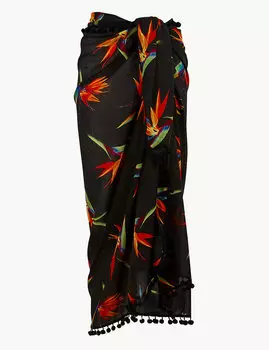 Пляжная юбка-саронг с принтом Райские птицы