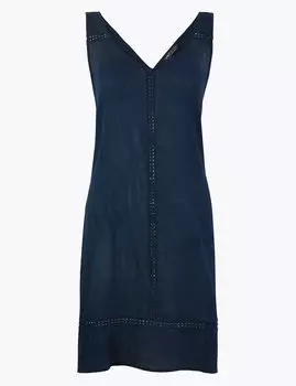 Пляжное платье без рукавов с эффектом помятости