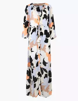 Пляжное платье-макси на пуговицах