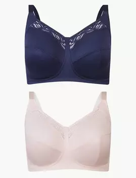 Поддерживающий бюстгальтер без косточек с формованной чашкой B-G (2 шт)