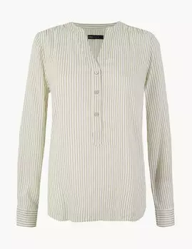 Полосатая блузка с длинными рукавами