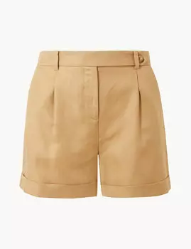 Повседневные шорты на пуговицах с добавлением льна