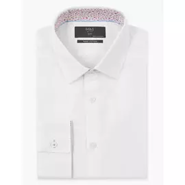 Приталенная рубашка из 100% чистого хлопка с цветочной подкладкой, Marks&amp;Spencer