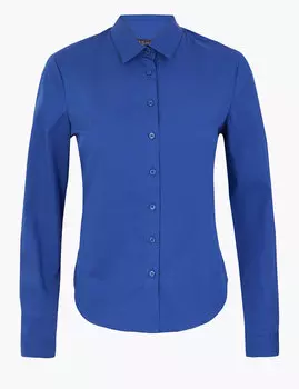 Приталенная рубашка на пуговицах