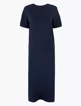 Прямое платье-футболка с коротким рукавом