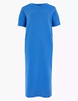 Прямое платье-футболка с коротким рукавом