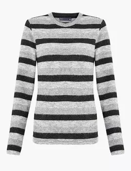 Прямой свитшот в полоску с блестками