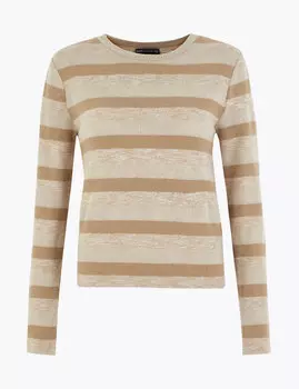 Прямой свитшот в полоску с блестками