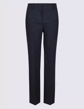 Прямые брюки высокой посадки в тонкую полоску