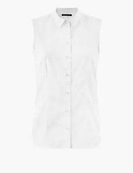 Рубашка без рукавов на пуговицах