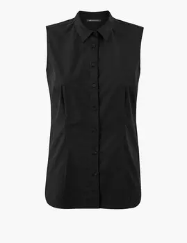 Рубашка без рукавов на пуговицах