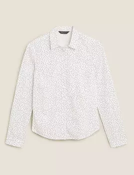 Рубашка хлопковая с цветочным принтом