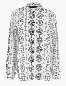 Рубашка из 100%-го чистого хлопка с принтом