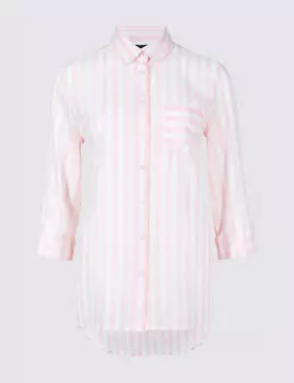 Рубашка из 100%-го хлопка в вертикальную полоску