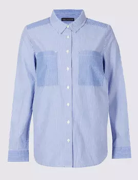 Рубашка из 100% хлопка с накладными карманами