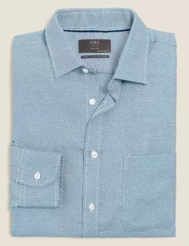 Рубашка из чистого хлопка с гладкой текстурой