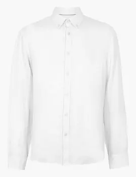 Рубашка из чистого льна с длинным рукавом