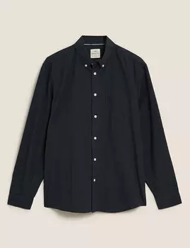 Рубашка из потертого хлопка в горошек