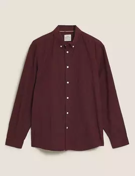 Рубашка из потертого хлопка в горошек