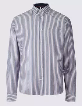 Рубашка мужская на пуговицах с длинным рукавом