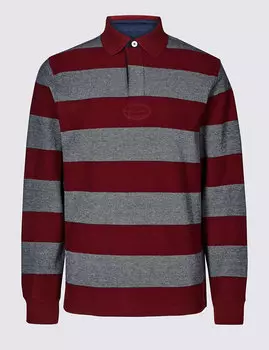 Рубашка-поло из 100% хлопка в полоску