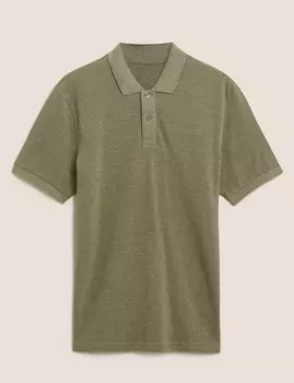 Рубашка-поло из чистого хлопка с классической горловиной