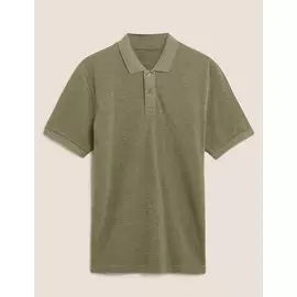 Рубашка-поло из чистого хлопка с классической горловиной, Marks&amp;Spencer