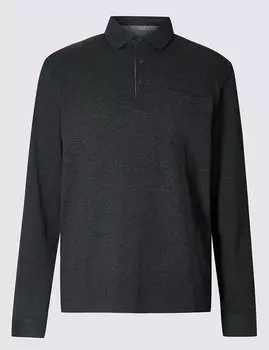 Рубашка-поло текстурированная из 100% хлопка