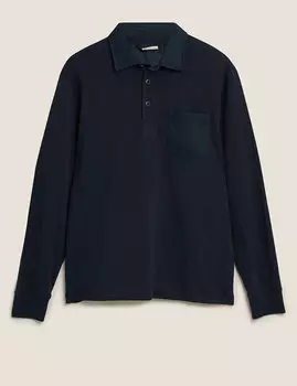 Рубашка-регби из чистого хлопка с карманами