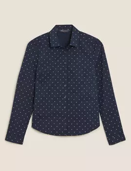 Рубашка с длинным рукавом и геометрическим рисунком