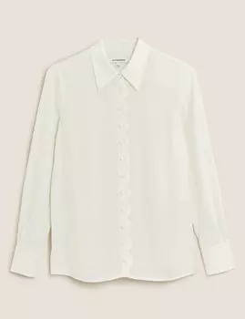 Рубашка с длинным рукавом и отделкой гребешком