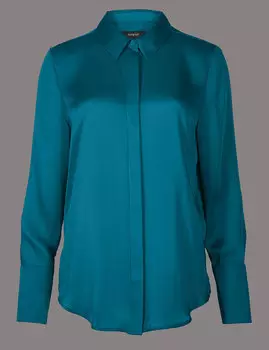 Рубашка с длинным рукавом из сатина