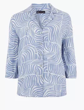 Рубашка с геометрическим принтом и рукавом 3/4