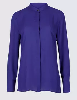 Рубашка с круглым вырезом и длинным рукавом