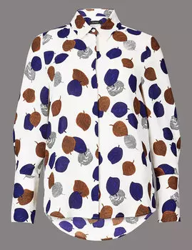 Рубашка с принтом и длинным рукавом