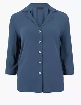 Рубашка с рукавами 3/4 и контрастными пуговицами