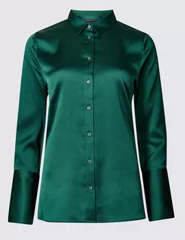 Рубашка сатиновая с длинным рукавом