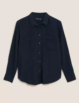 Рубашка свободного кроя с карманами