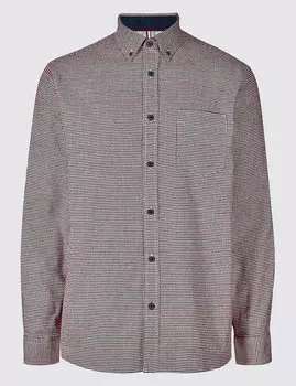 Рубашка текстурированная из 100% хлопка с нагрудным карманом