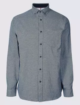 Рубашка текстурированная из 100% хлопка с нагрудным карманом