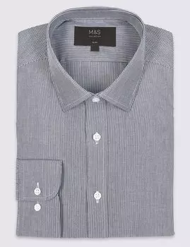 Рубашка узкого кроя из натурального хлопка