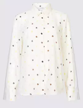 Рубашка в горох с длинным рукавом