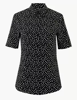 Рубашка в горох с коротким рукавом