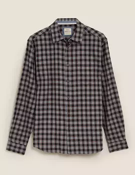 Рубашка в клетку из ворсованного хлопка