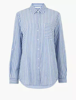 Рубашка в полоску с классическим воротником