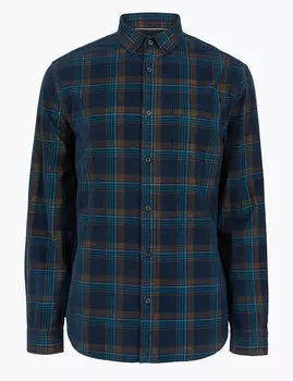 Рубашка вельветовая в клетку из чистого хлопка